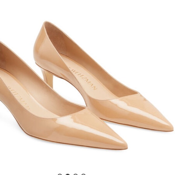 Stuart Weitzman Shoes - Stuart Weitzman Adobe (Nude) Patent Leather Pumps heels 3” 7 US gently used